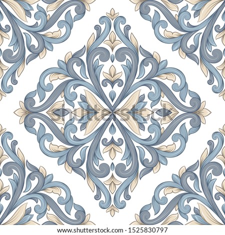 Decorative seamless pattern with pastel floral ornaments. Traditional Turkish, Indian motifs. Great for fabric and textile, wallpaper, packaging or any desired idea.