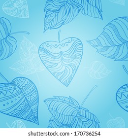 Decorative seamless pattern with petals. Leaves. Autumn. vector illustration