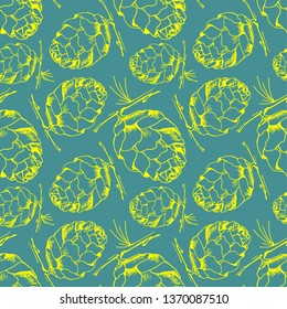 Decorative seamless pattern with pine cones. Suitable for textiles, wallpapers, wrappers, covers, gift wrapping. 