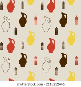 Decorative seamless pattern for print, fabric, textile, wallpaper. Vector illustration 