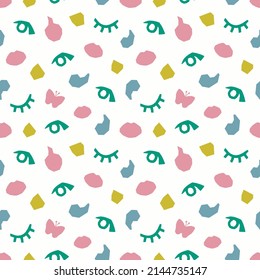 Decorative seamless pattern. Simple abstract shape. Colored vector illustration for printing, decoration, textile, branding design