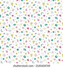 Decorative seamless pattern. Simple abstract shape. Colored vector illustration for printing, decoration, textile, branding design