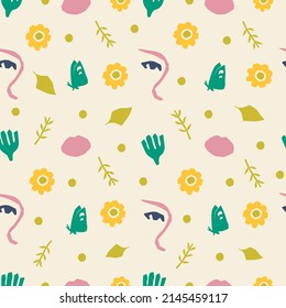 Decorative seamless pattern. Simple abstract shape. Colored vector illustration for printing, decoration, textile, branding design