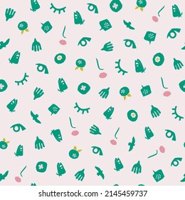 Decorative seamless pattern. Simple abstract shape. Colored vector illustration for printing, decoration, textile, branding design