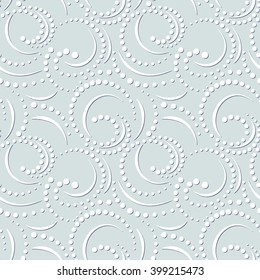 Decorative seamless pattern in soft blue colors. Elegant, embossed effect texture vector design. Simple to edit, without gradient, three colors.