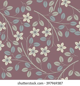 Decorative  seamless pattern with stylish flowers and leaves can be used for surface textures, textile,linen, tile, kids cloth, pattern fills and more creative designs. 