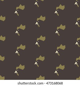 Decorative seamless pattern with stylish golden roosters