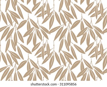 Decorative seamless pattern with stylized beige leaves