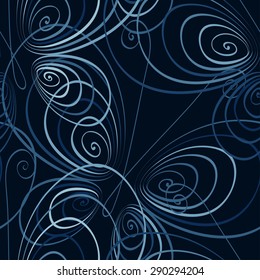 Decorative seamless pattern with stylized butterfly. Dark pattern with colorful contour butterfly.