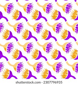 Decorative seamless pattern with stylized plant shapes.