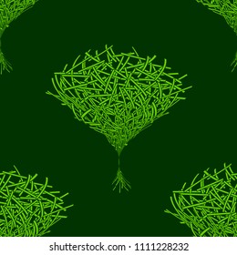 Decorative seamless pattern with stylized trees. Abstract herbal background. Vector illustration.