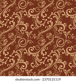 Decorative seamless pattern. Template for packaging, drapery, interior design and creative ideas. Curls of different shapes and sizes make up a single background