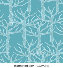 Decorative seamless pattern with trees. Vector illustration.