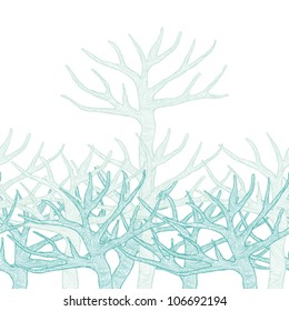 Decorative seamless pattern with trees. Vector illustration.