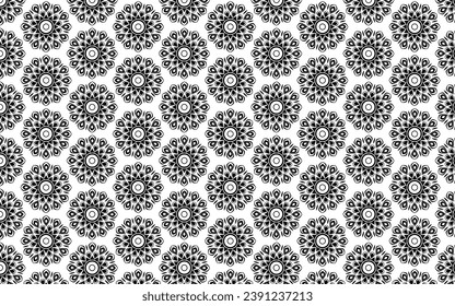 Decorative Seamless pattern vector black and white color