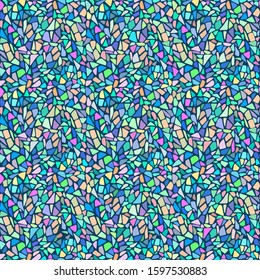 Decorative seamless pattern vector. Hand drawn colored mosaic on a dark blue background. Abstract pattern for design cards, invitations, wallpaper, wrapping paper.