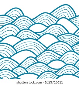 Decorative seamless pattern. Vector illustration with abstract waves or dunes. Geometric border ornament.