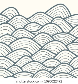 Decorative seamless pattern. Vector illustration with abstract waves or dunes. Geometric border ornament.
