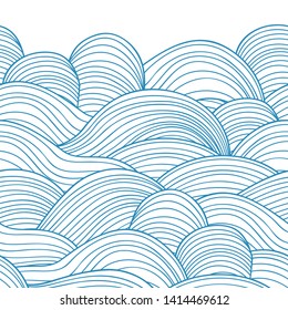 Decorative seamless pattern. Vector illustration with abstract waves or dunes. Linear ornament.