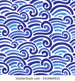 Decorative seamless pattern. Vector illustration with abstract waves or dunes. Linear ornament.