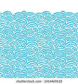 Decorative seamless pattern. Vector illustration with abstract waves or dunes. Linear ornament.