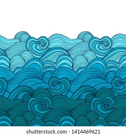 Decorative seamless pattern. Vector illustration with abstract waves or dunes. Linear ornament.