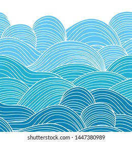 Decorative seamless pattern. Vector illustration with abstract waves or dunes. Linear ornament.