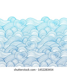 Decorative seamless pattern. Vector illustration with abstract waves or dunes. Linear ornament.