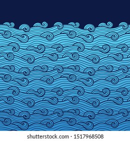 Decorative seamless pattern. Vector illustration with abstract waves or dunes. Linear ornament.