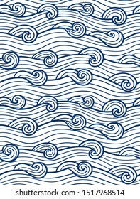 Decorative seamless pattern. Vector illustration with abstract waves or dunes. Linear ornament.