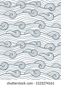 Decorative seamless pattern. Vector illustration with abstract waves or dunes. Linear ornament.