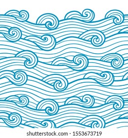 Decorative seamless pattern. Vector illustration with abstract waves or dunes. Linear ornament.
