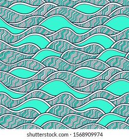 Decorative seamless pattern. Vector illustration with abstract waves or dunes. Geometric ornament.