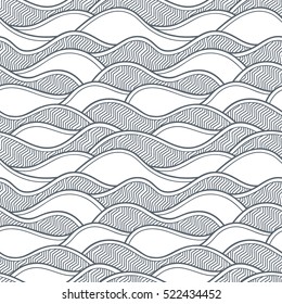 Decorative seamless pattern. Vector illustration with abstract waves or dunes. Geometric ornament.