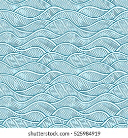 Decorative seamless pattern. Vector illustration with abstract waves or dunes. Geometric ornament.