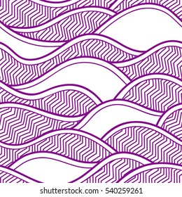 Decorative seamless pattern. Vector illustration with abstract waves or dunes. Geometric ornament.