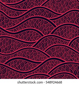 Decorative seamless pattern. Vector illustration with abstract waves or dunes. Geometric ornament.
