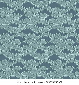 Decorative seamless pattern. Vector illustration with abstract waves or dunes. Geometric ornament.