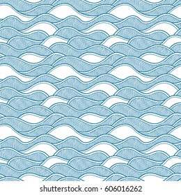 Decorative seamless pattern. Vector illustration with abstract waves or dunes. Geometric ornament.