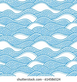 Decorative seamless pattern. Vector illustration with abstract waves or dunes. Geometric ornament.