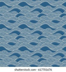 Decorative seamless pattern. Vector illustration with abstract waves or dunes. Geometric ornament.