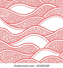 Decorative seamless pattern. Vector illustration with abstract waves or dunes. Geometric ornament.