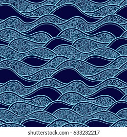 Decorative seamless pattern. Vector illustration with abstract waves or dunes. Geometric ornament.