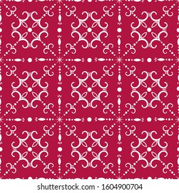 Decorative seamless pattern vector with openwork ornament on a red background. Abstract pattern for design cards, invitations, wallpaper, wrapping paper.