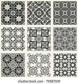 patrones decorativos sin fisuras, elementos abstractos de diseño floral