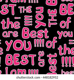 Decorative seamless patterns with crossed words "best of the best"