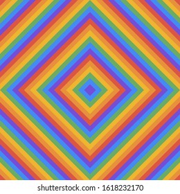 Decorative, seamless rainbow background. LGBT pride flag in seamless pattern.