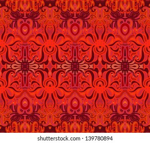 Decorative seamless red abstract pattern