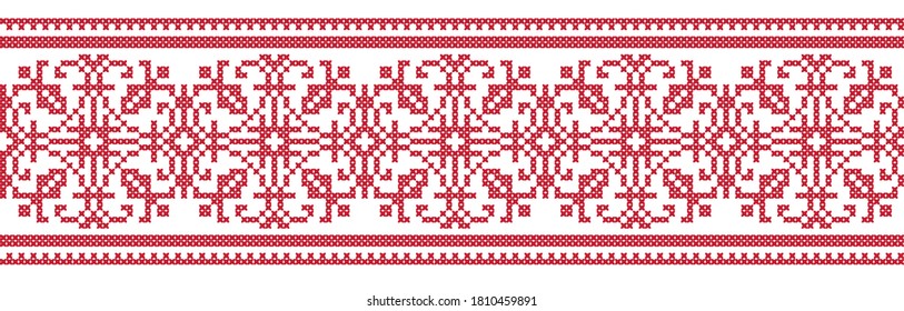 Decorative seamless slavic ornament, vector design element