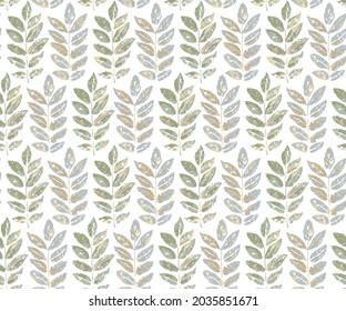 Decorative seamless spring leaf pattern. Floral leaf stripe ornament for creative design of posters, cards, invitations, websites, prints and wallpapers.